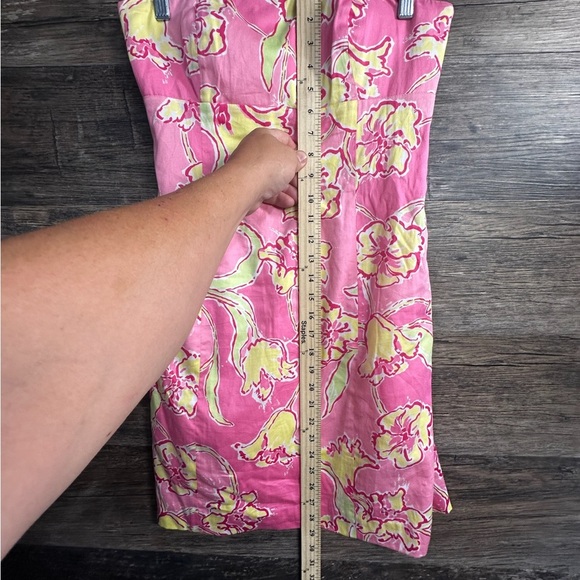 Lilly Pulitzer Pink and Yellow Strapless Bodycon Dress Size 4 - Picture 11 of 11